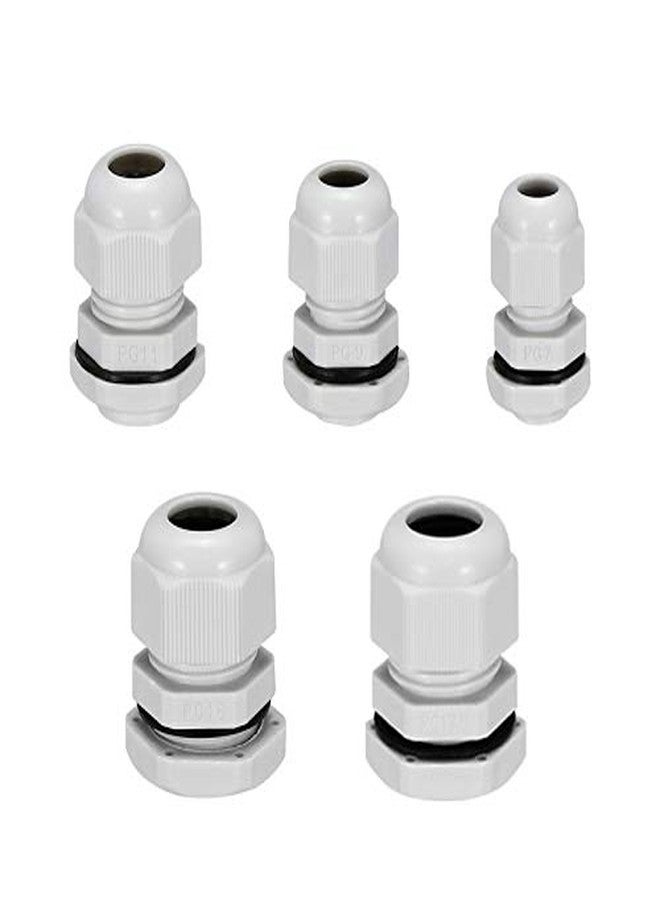 Immech - 25 Pcs Of PG Gland, Plastic Nylon Adjustable Wire Gland, 5 Different Size of Gland(PG-7, PG-9, PG-11, PG-13.5, PG-16) Each 5 Pcs - Image 1